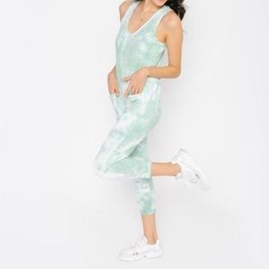 Smash & Tess Saturday Romper Jumpsuit in Spearmint Tie Dye NWT